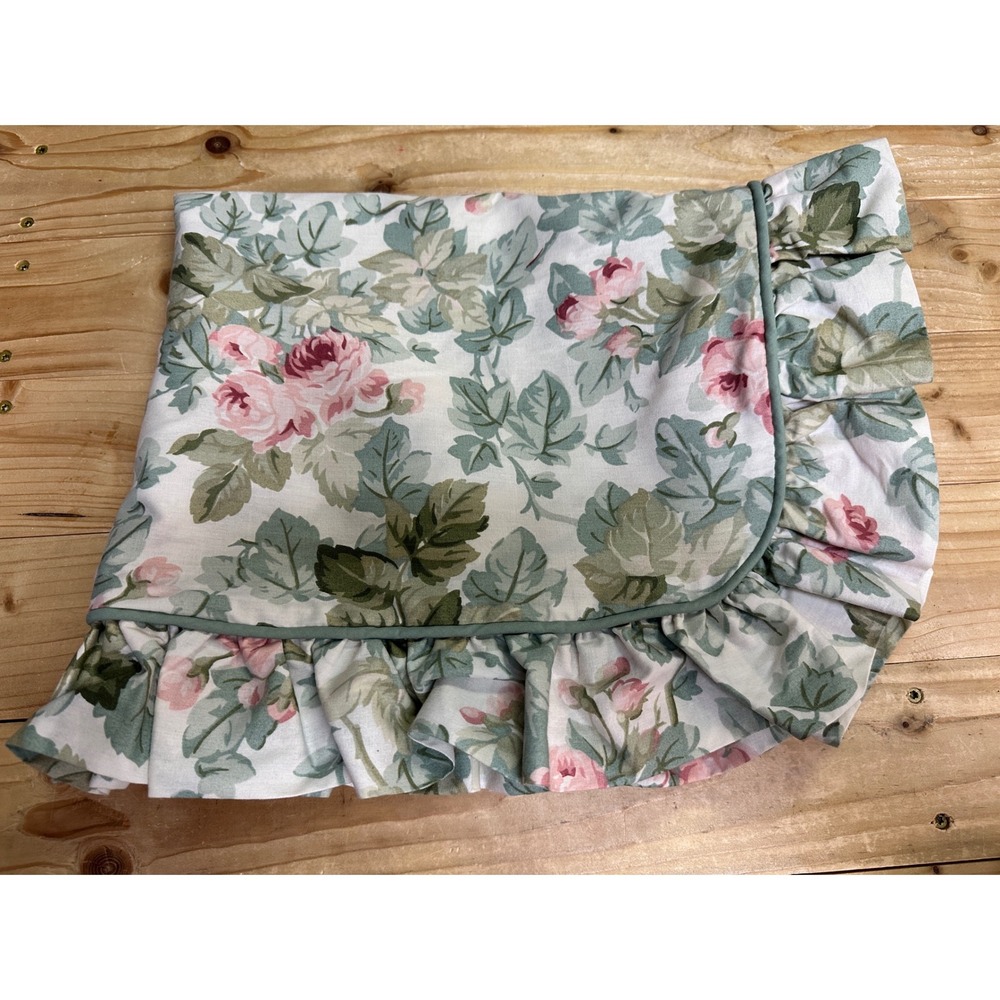 Laura Ashley Pillow Sham Ruffle Floral Pink Green Cottagecore‎